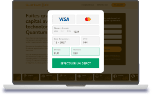 Formulaire paiement carte bancaire sur écran